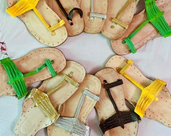Sandali Chappal Kolhapuri in pelle, ciabatte estive Boho Hippie
