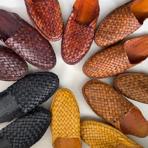 Mens leather mules, kolhapuri men shoes, hippie sandals, Boho shoes, summer beach slides, Indian traditional shoes image 1