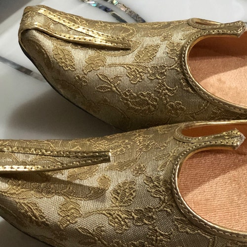 Gold Punjabi Jutti Men Ethnic Jutti Gold Wedding Shoes - Etsy