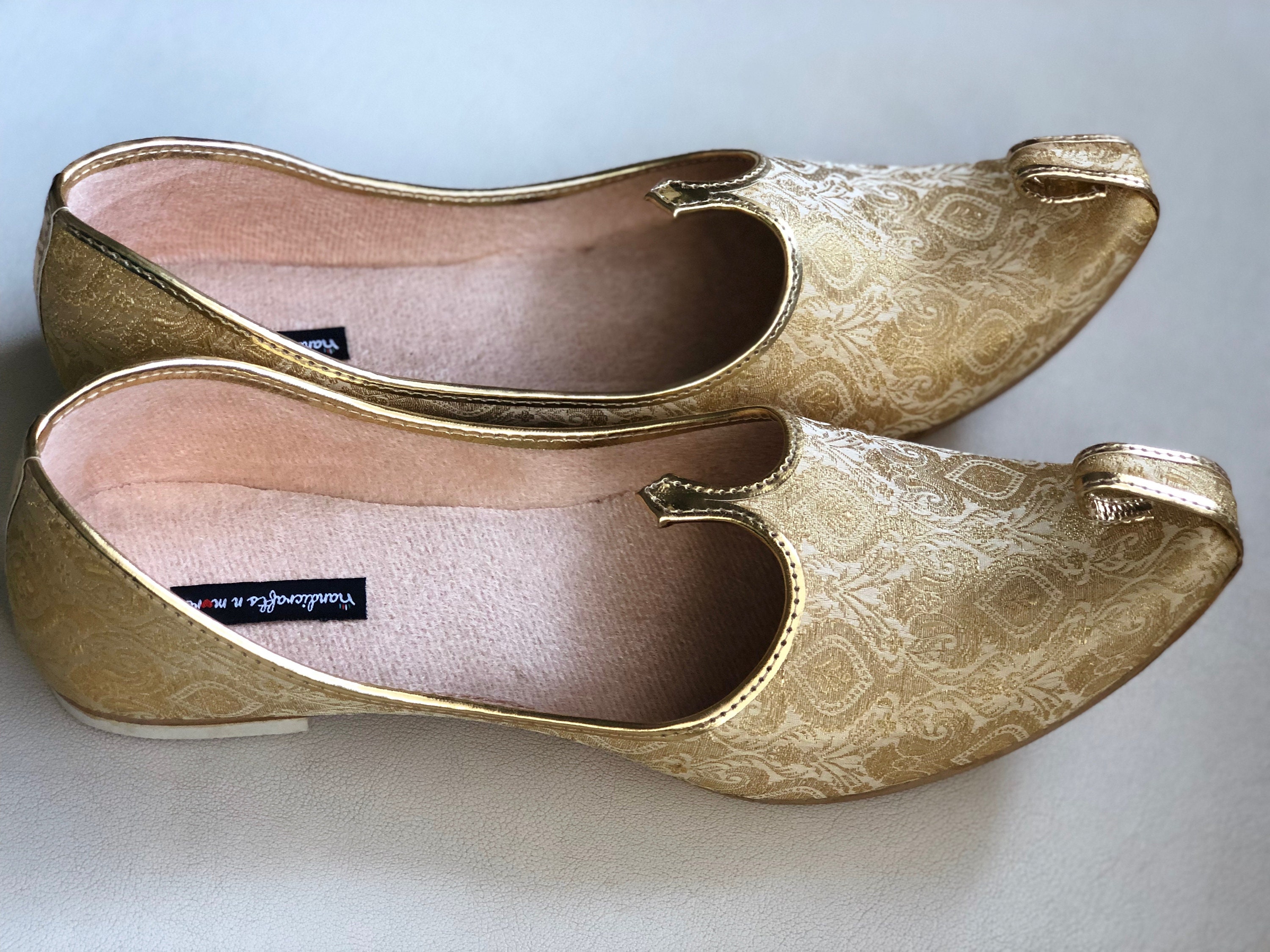 White and Gold Wedding Shoes White Men Flats Gold Men Etsy