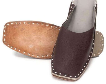 Brown Leather Mens Shoes, Brown Mens Flats, Mens Slippers, Handmade Slippers, Mens Shoes, Casual Shoes, Indian shoes
