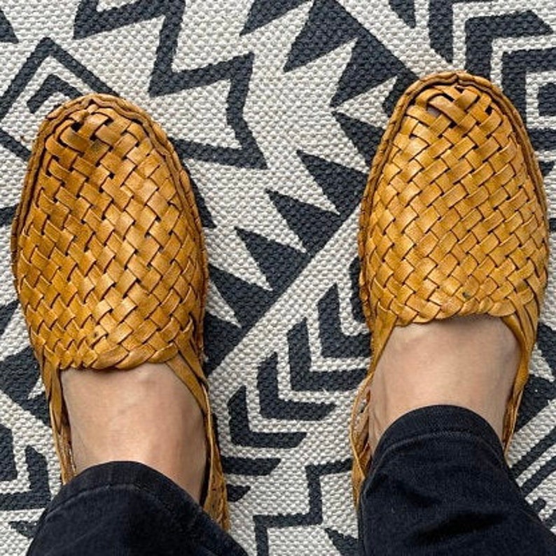 Womens woven mules, Criss Cross Leather women Shoes, Light Brown Women Flats, Women Slippers, Handmade Slippers, Casual Shoes, Indian shoes image 9