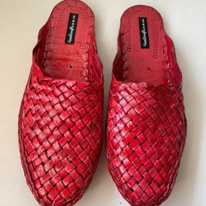 Womens Woven Leather Mules, Criss Cross Back Open Slip Ons, Cute Slides ...