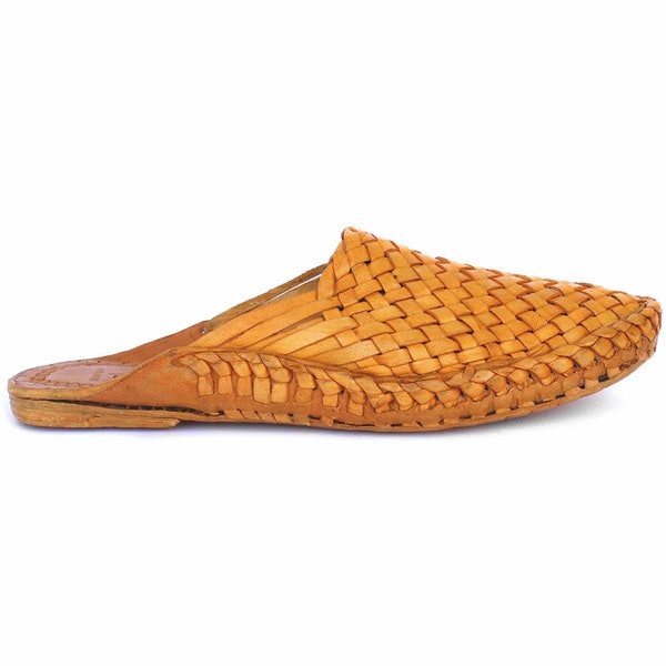 Mens Leather Woven Mules, Criss Cross Leather Mens Shoes, Light Brown Mens Flats, Mens Slippers, Casual Shoes, Indian shoes, mens loafers