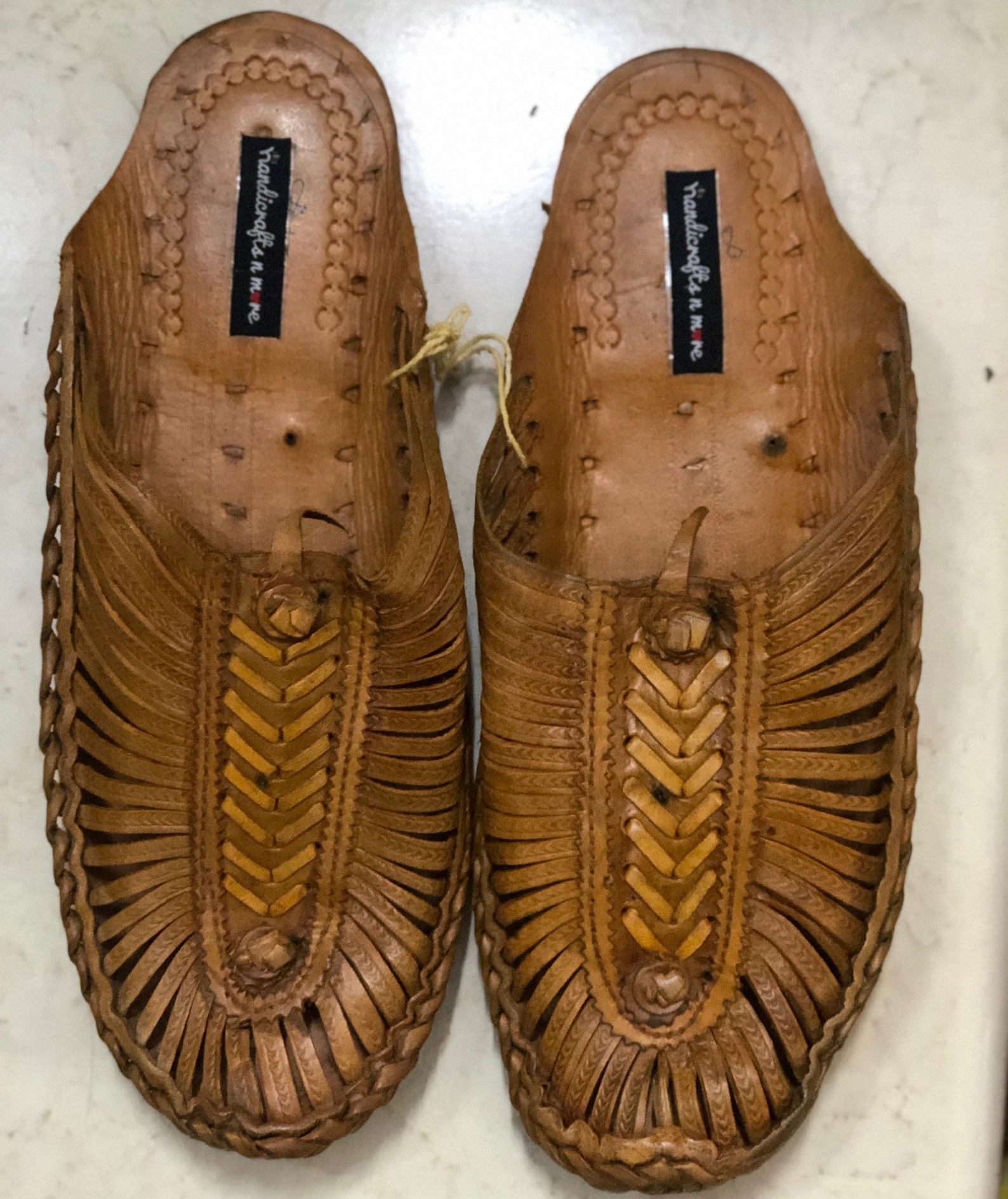 vince barrett woven leather mules