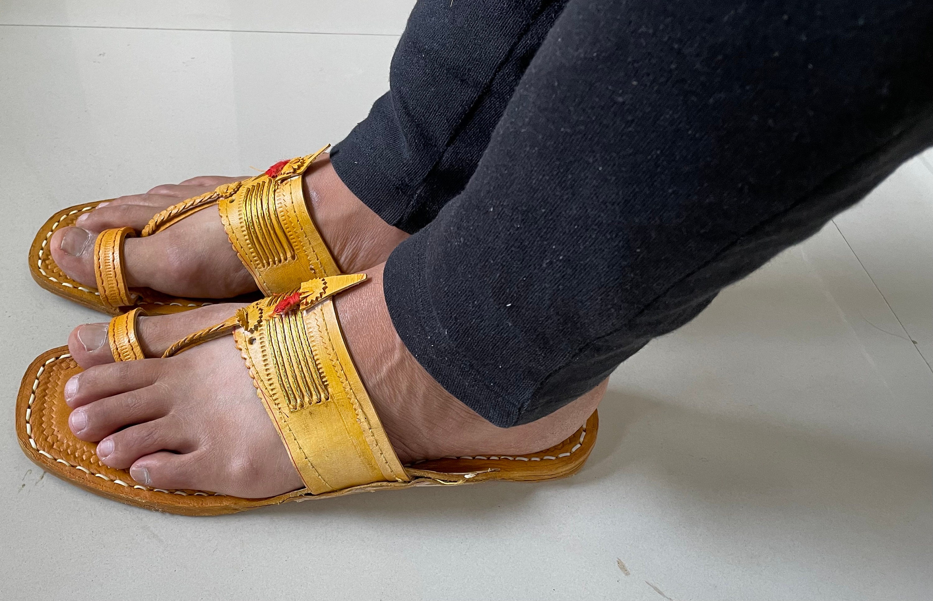 yellow jesus sandals