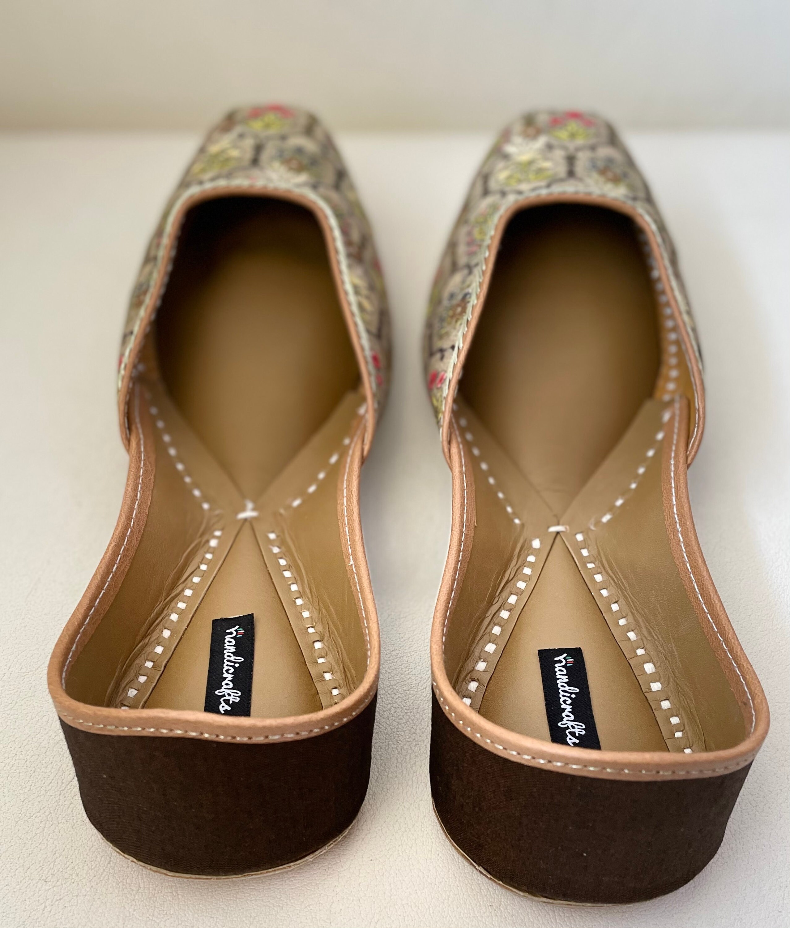 Punjabi Jutti Bridal Shoes Gold Brown wedding shoes Bridal