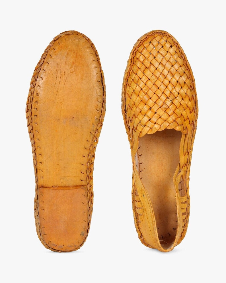 Handmade Woven Leather Mules for Men – Summer Slide Loafers, Breathable Casual Slip-Ons, Artisan Footwear image 1