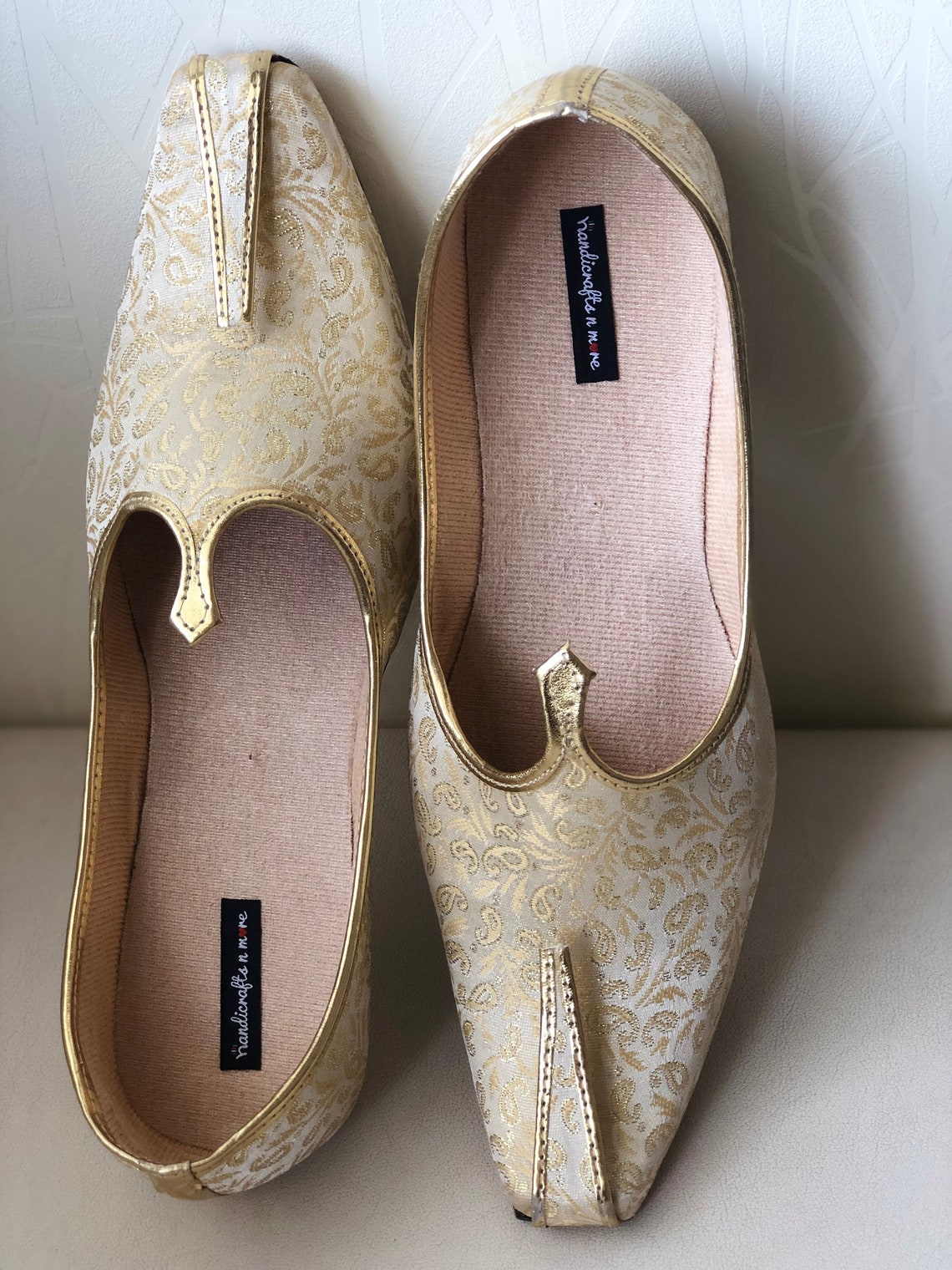 Sherwani Shoes White and Gold Mens Shoes Khussa shoes for Etsy