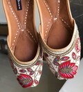 White Wedding Shoes for Bride, Bridesmaid Shoes, White Bridal Footwear, White Punjabi Jutti, Mojari , Ethnic Indian Shoe, Women Khussa Shoes product logo