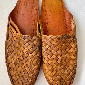 Mens leather mules, kolhapuri men shoes, hippie sandals, Boho shoes, summer beach slides, Indian traditional shoes image 4