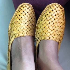 Womens woven mules, Criss Cross Leather women Shoes, Light Brown Women Flats, Women Slippers, Handmade Slippers, Casual Shoes, Indian shoes image 6