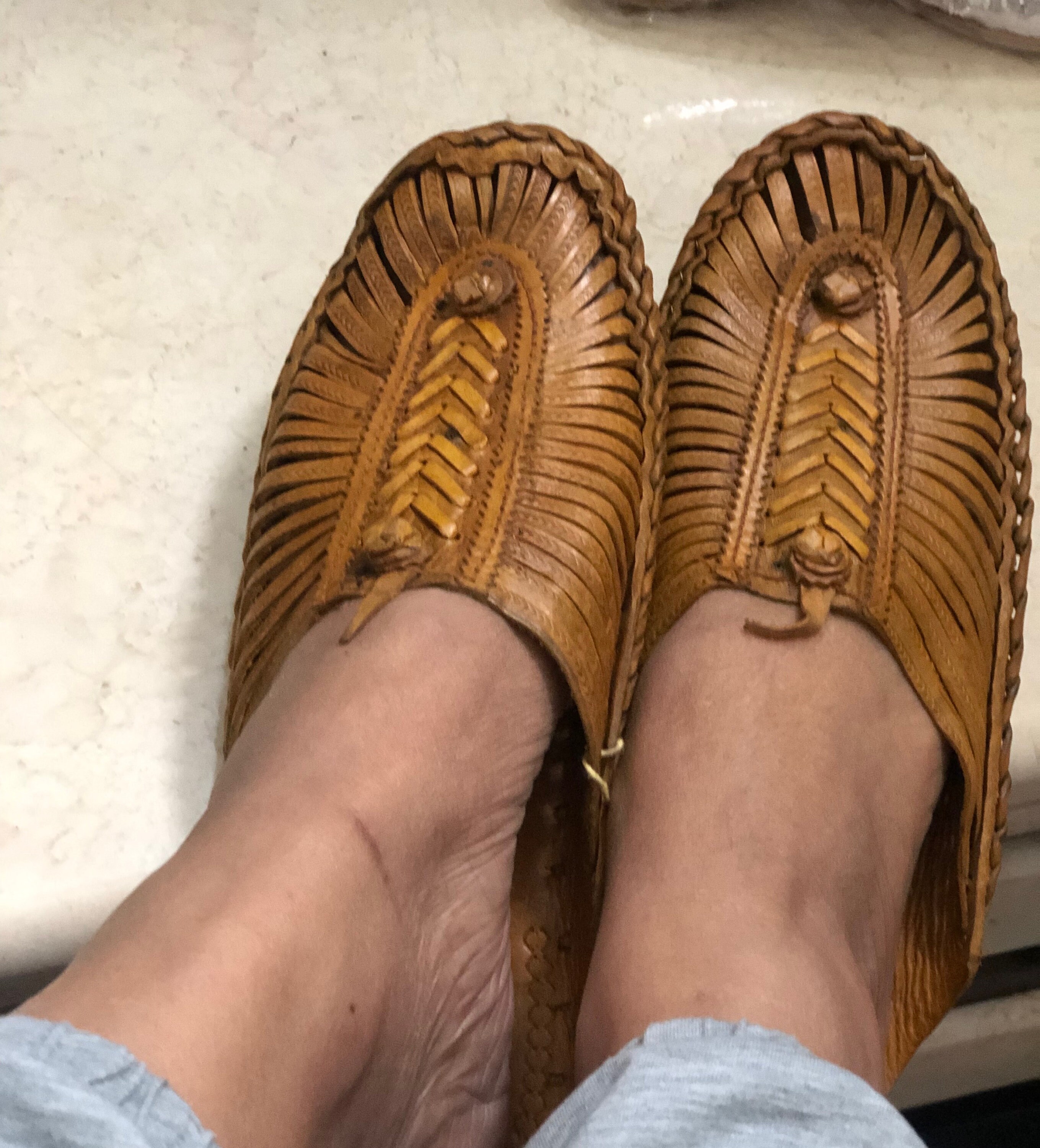 mens brown leather mules