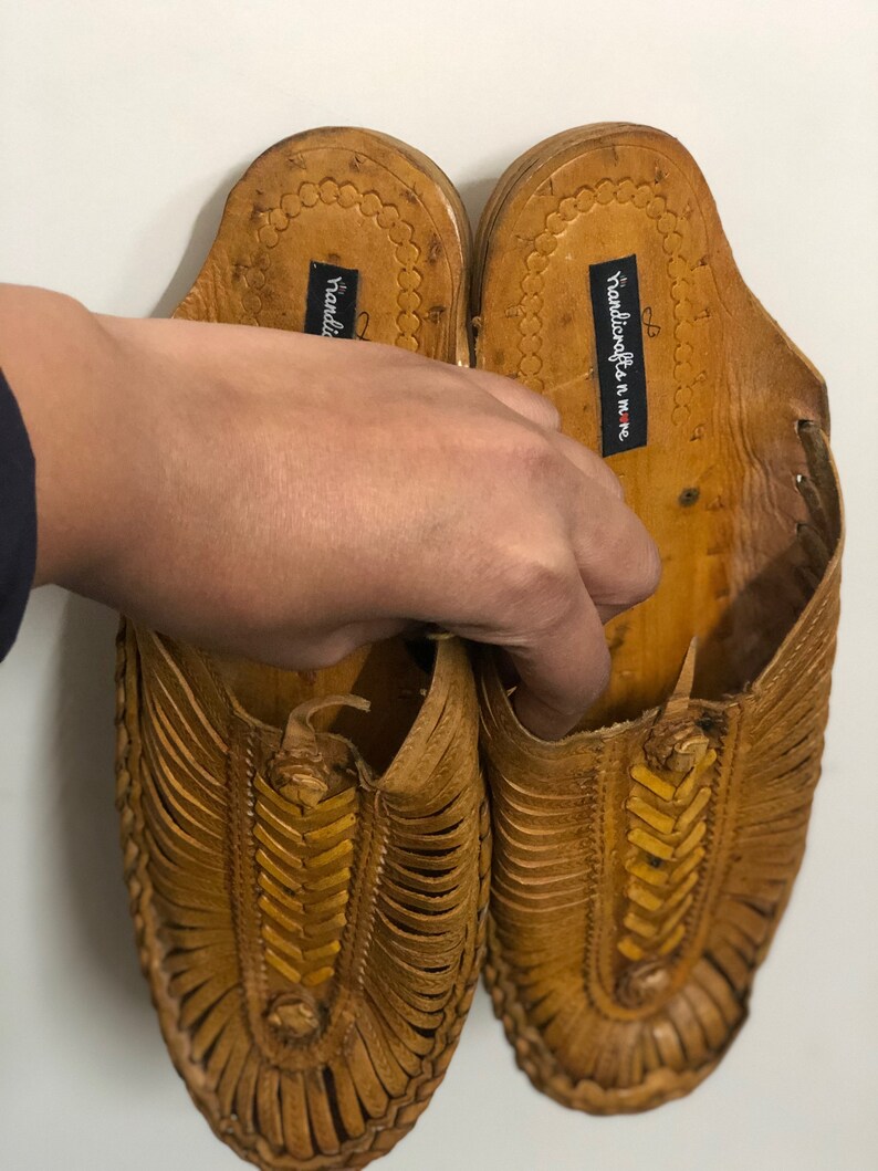 mens brown leather mules