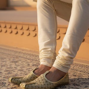 Gold Khussa Shoes for Men – Handmade Indian Wedding Juttis, Traditional Groom Footwear, Ethnic Shoes image 12