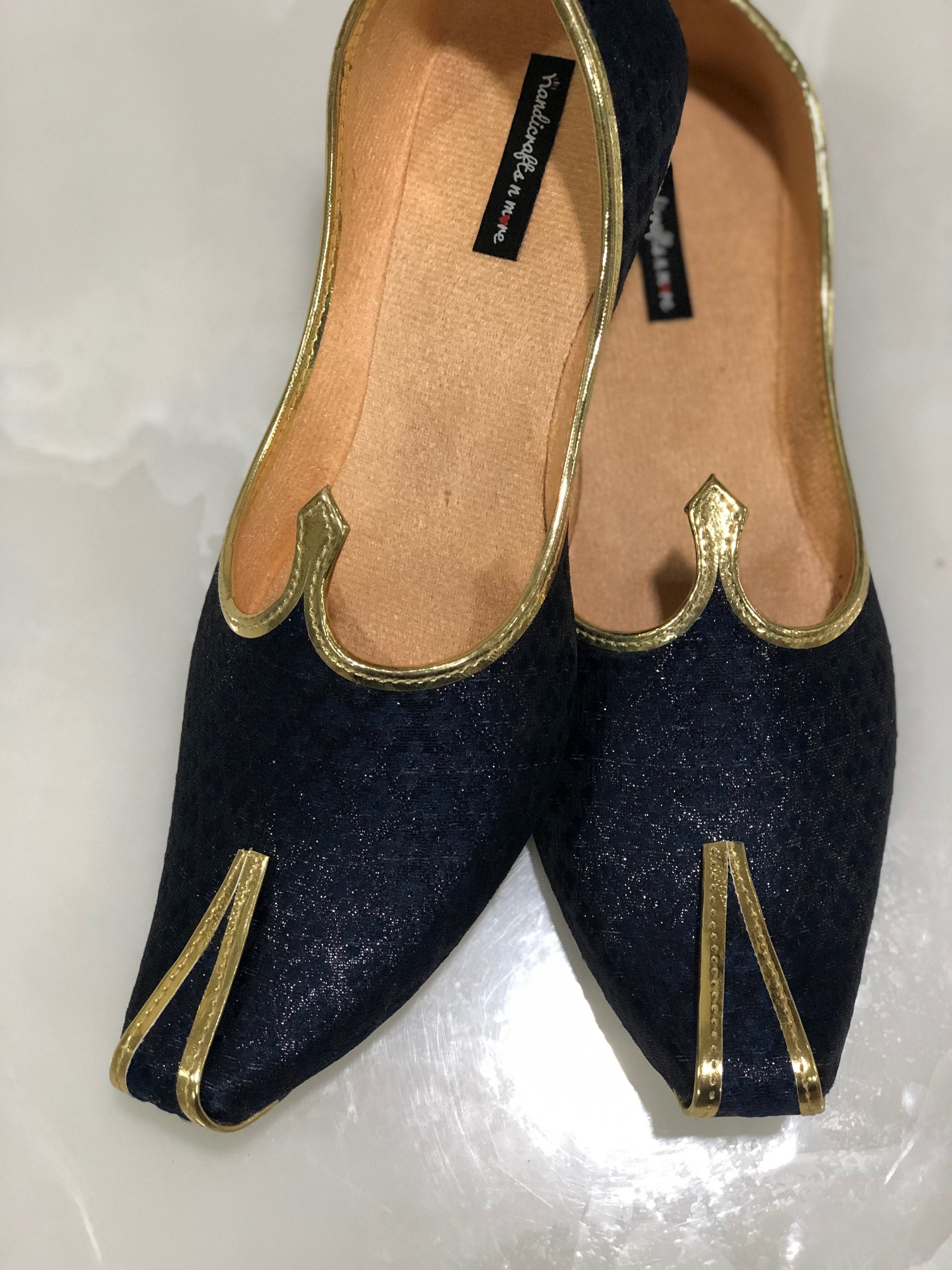 Indian Wedding Shoes Mens Blue Indian wedding shoes Khussa Mens Flats Mens Slippers | Etsy