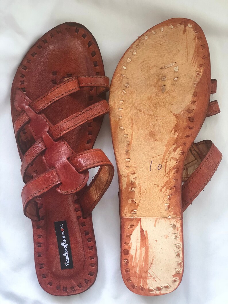 Sandalias de cuero natural para mujer chappalos de cuero para | Etsy