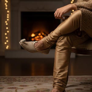 Braun & Gold Khussa Schuhe für Männer – Handgemachte indische Juttis, Hochzeit Party Schuhe, ethnische Slip-Ons Bild 8