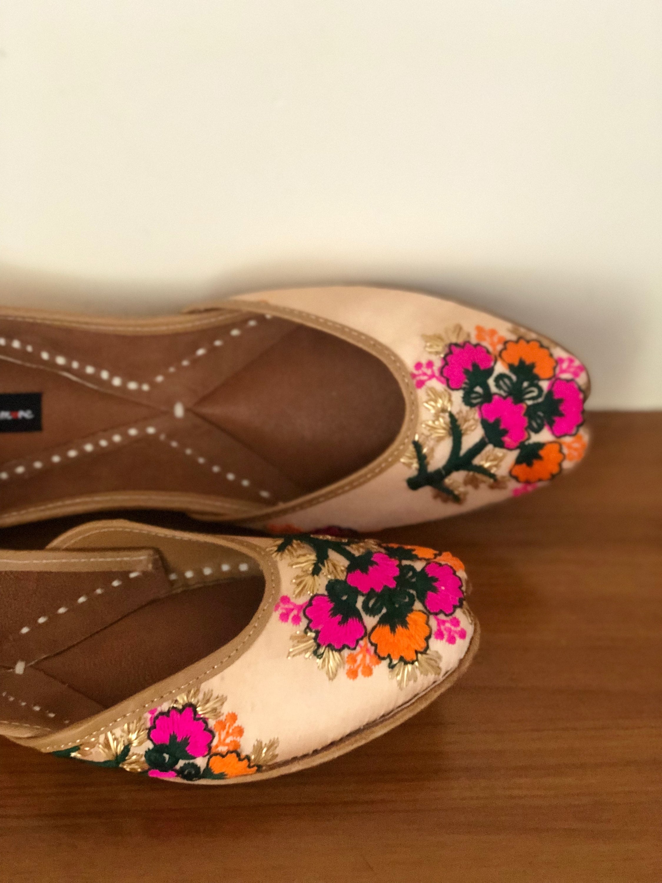 Peach bridal shop shoes
