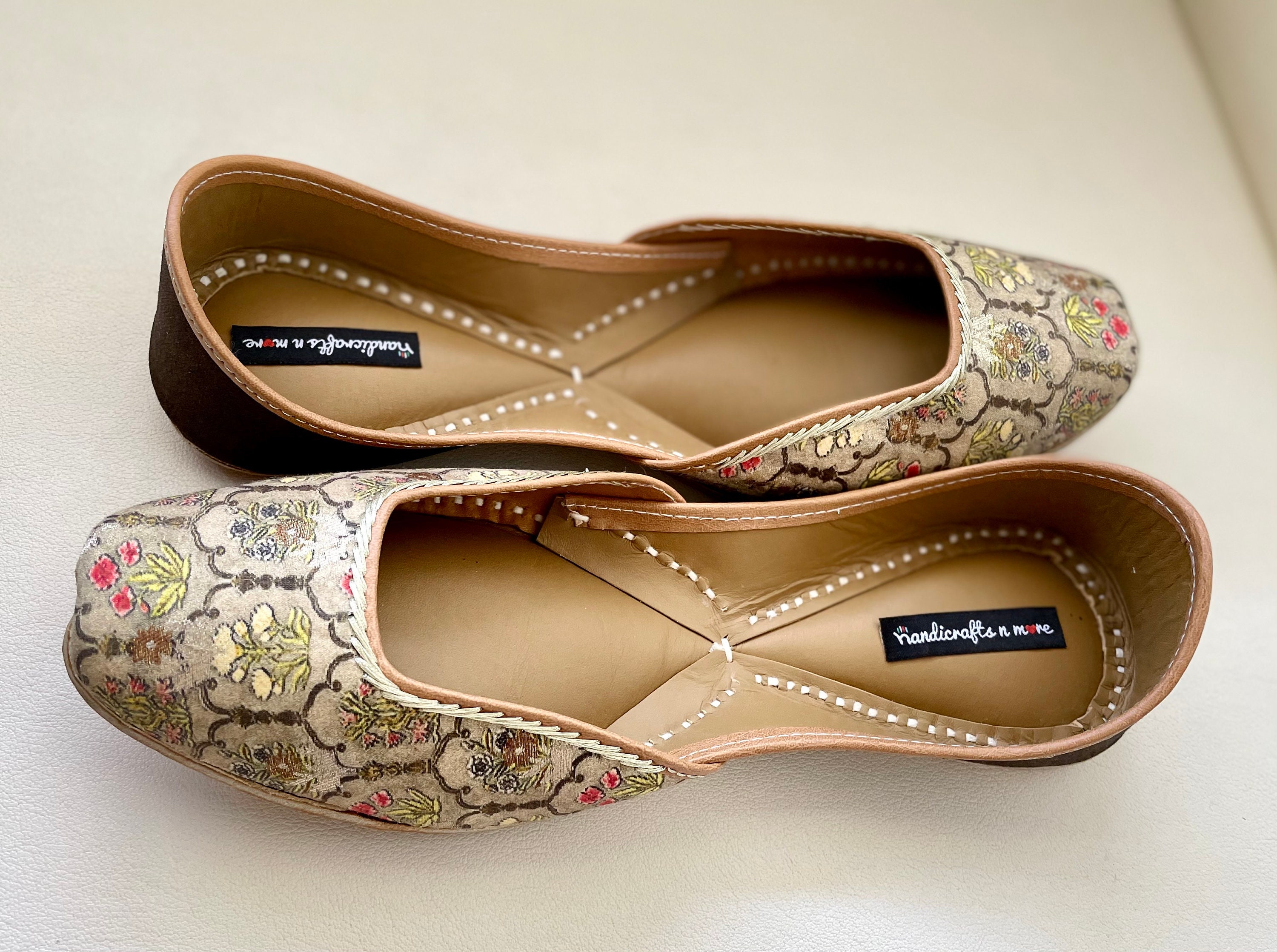 Punjabi Jutti Bridal Shoes Gold Brown wedding shoes Bridal
