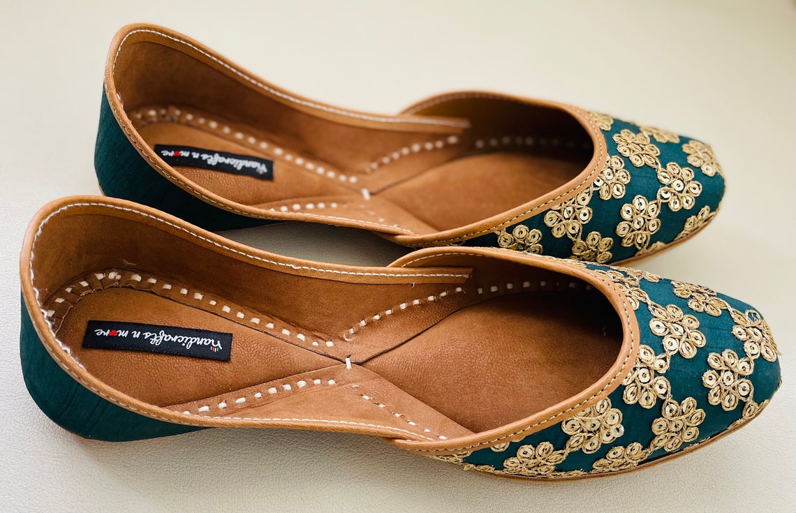 green flat wedding shoes