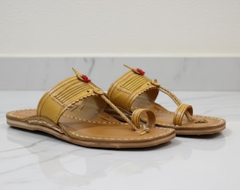 Handgemaakte leren Kolhapuri-sandalen voor heren – traditioneel Indiaas etnisch schoeisel, ademende zomerinstappers