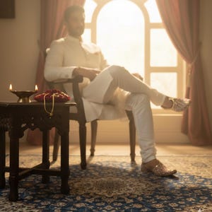 Gold Wedding Khussa Shoes for Men – Handmade Indian Juttis, Groom Footwear, Traditional Ethnic Slip-Ons image 7