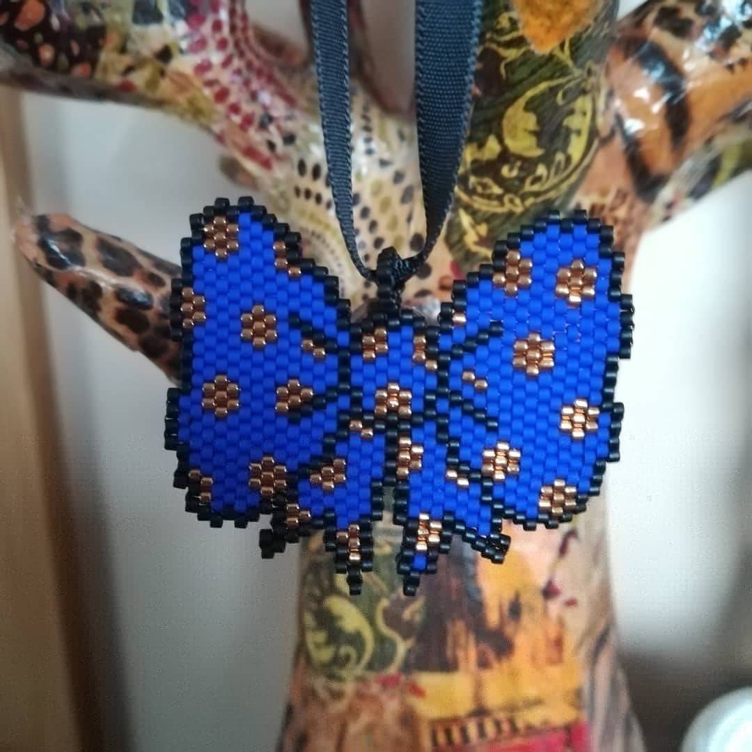 Ornement de Sapin Nœud en Perles Miyuki