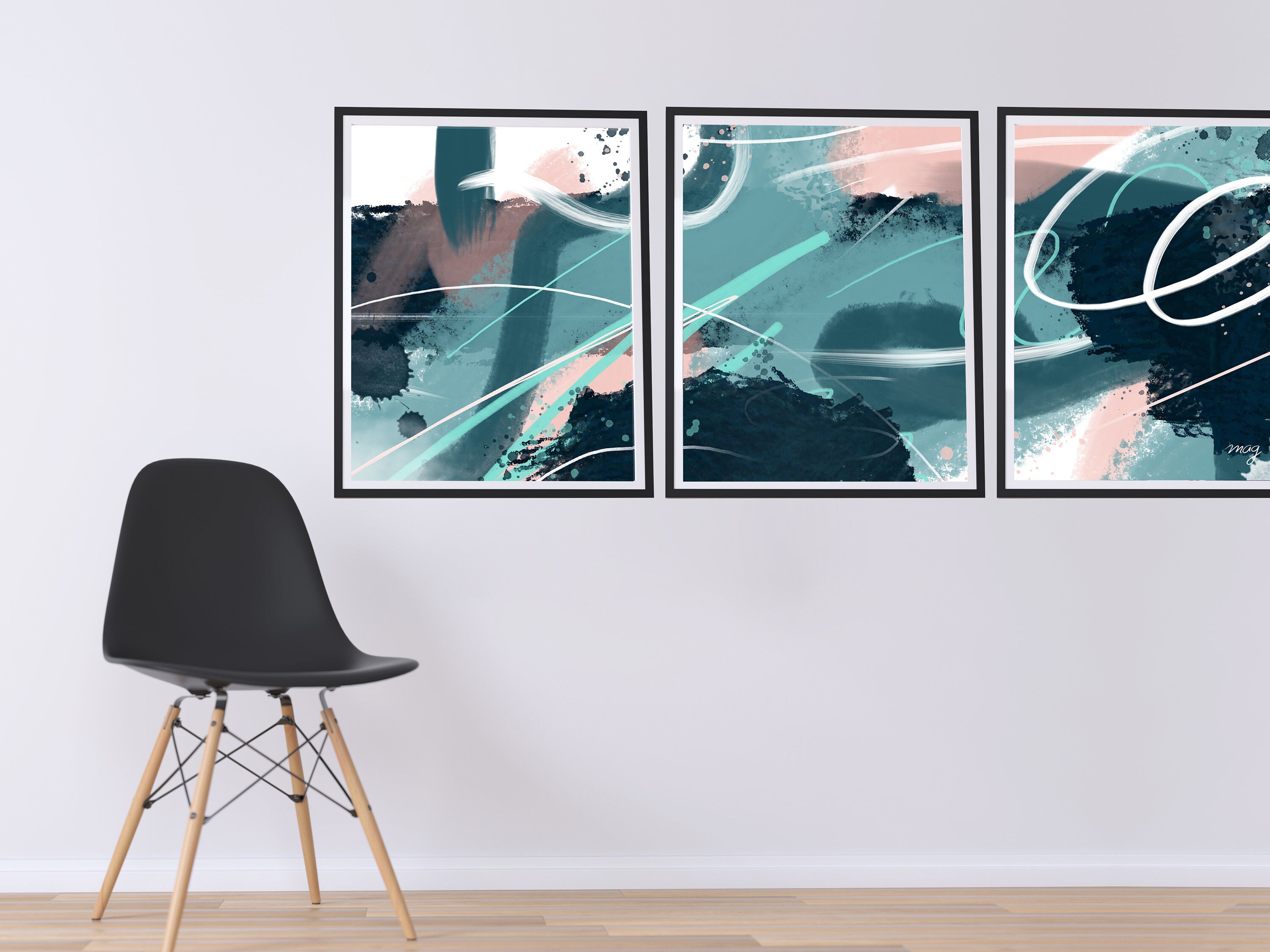 Set of 3 Abstract Wall Art Abstract Painting Wall Art | Etsy