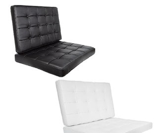 Black or White Genuine Italian Leather/Match Replacement Cushions - Seat & Backrest for One Pavilion Style Chair