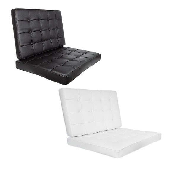 Black or White Genuine Italian Leather/Match Replacement Cushions - Seat & Backrest for One Pavilion Style Chair