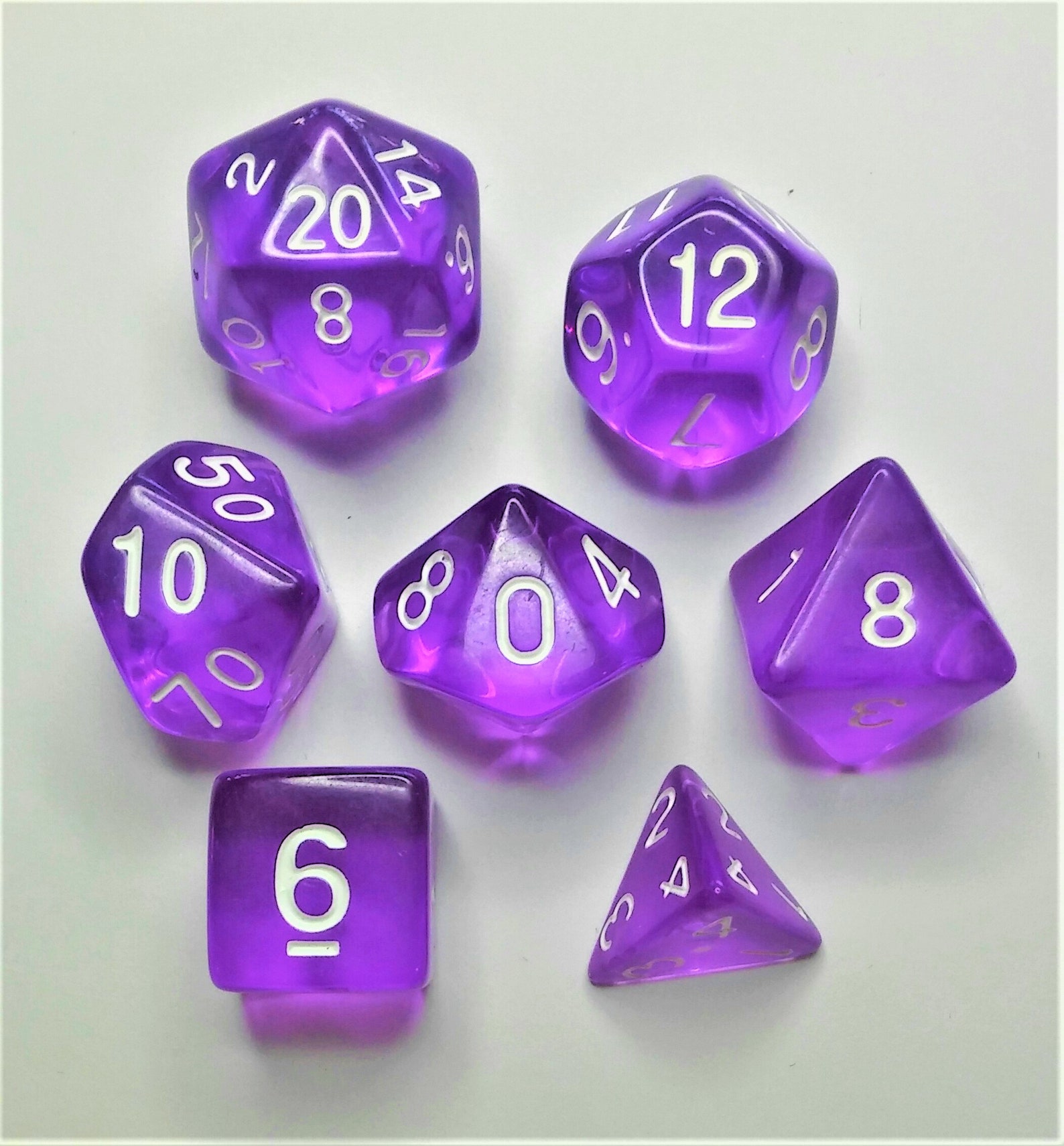 Crystal Purple Dungeons and Dragons Dice Set DND Dice Box Set Etsy