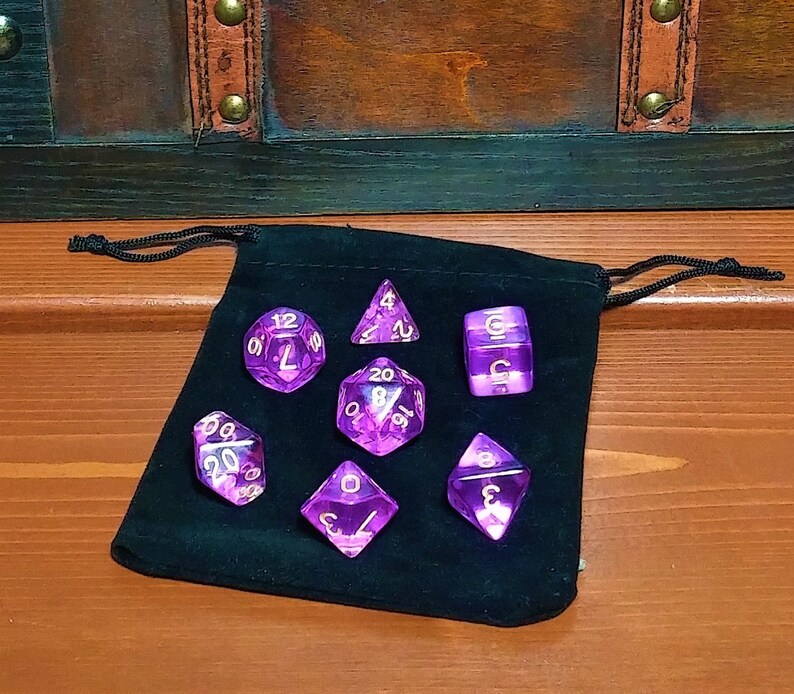 Crystal Purple Dungeons and Dragons Dice Set DND Dice Box Set Etsy