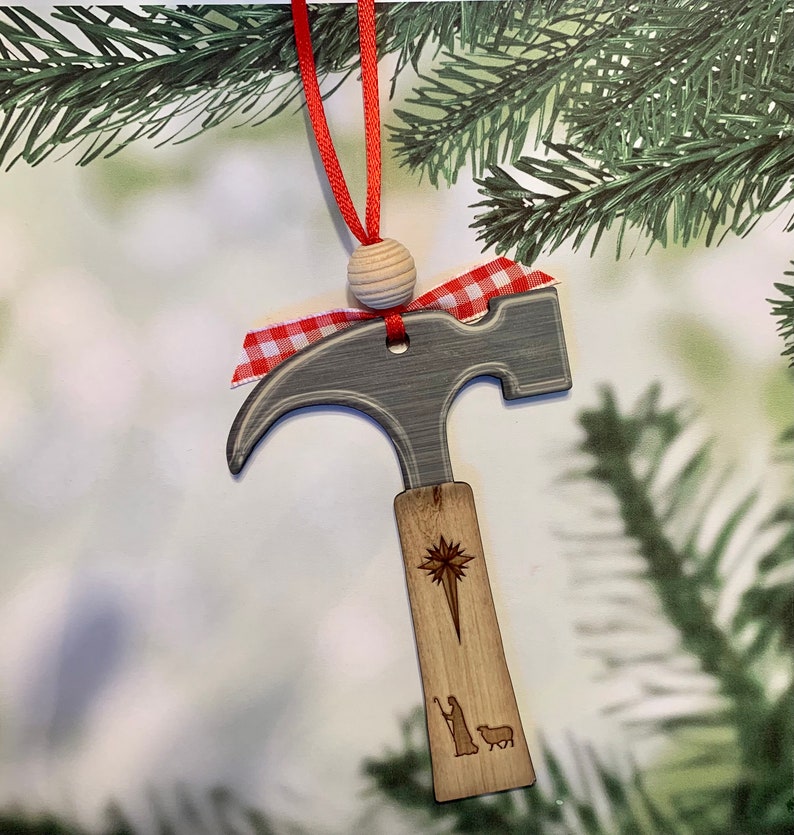 Hammer Holiday Keepsake Ornament, Personalized Ornament, Gift Under 25