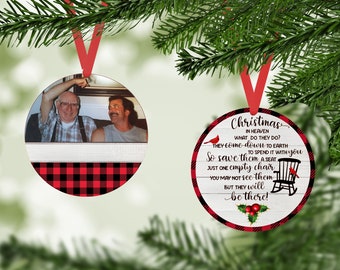 Personalized Keepsake Ornament, Photo Ornament, Missing Loved One, Gift Under 25, Aluminum