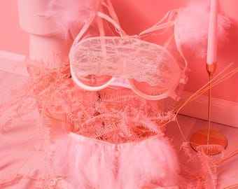 Bridal Lingerie Set Kawaii See Through Sheer Elegant Honeymoon Lingerie Romantic Kawaii Lingerie White Bridal Set Wedding Gift Mature