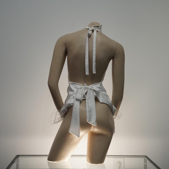 White Satin Ruffle Apron Lingerie: Chef Cosplay - Etsy