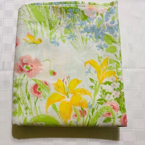 Vintage Floral Full Flat Sheet, Whimsical Floral Design, Multicolored PLoral, Shabby Chic