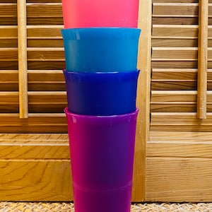 Vintage Tupperware Tumblers, Hot Colors, Set of Four, 12 Oz , 115
