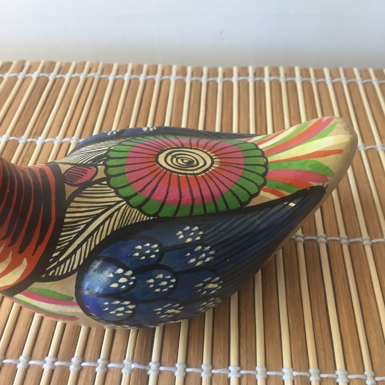 Hand Painted Vintage Folk Art Ceramic Duck