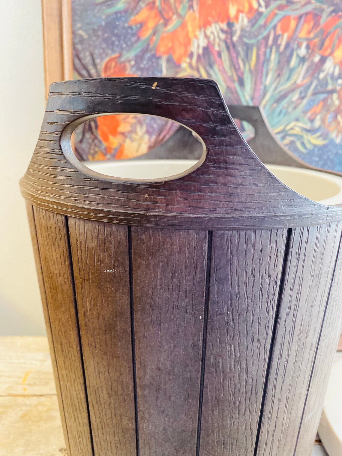 Vintage Faux Wood Barrel Ice Bucket Rubbermaid Etsy