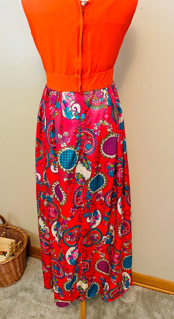 Vintage Maxi Dress, Psychedelic Jewel Tone Skirt,… - image 9