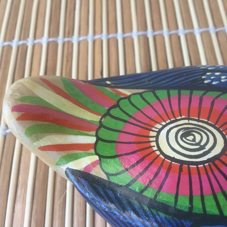 Hand Painted Vintage Folk Art Ceramic Duck
