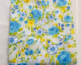 Vintage Floral Flat Sheet, Whimsical Floral Design, Multicolored Pastel, Shabby Chic