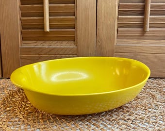 Melamine Serving Bowl, Oval Melmac Vegetable Bowl, Gold