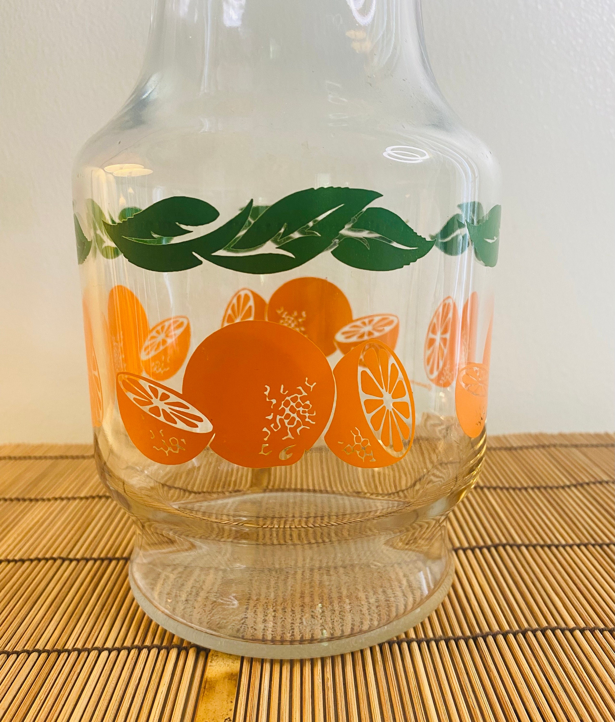 【ヴィンテージ】Anchor hocking オレンジ柄　瓶　USA ヴィンテージ】Anchor hocking オレンジ柄 瓶 USA Vintage 1950's