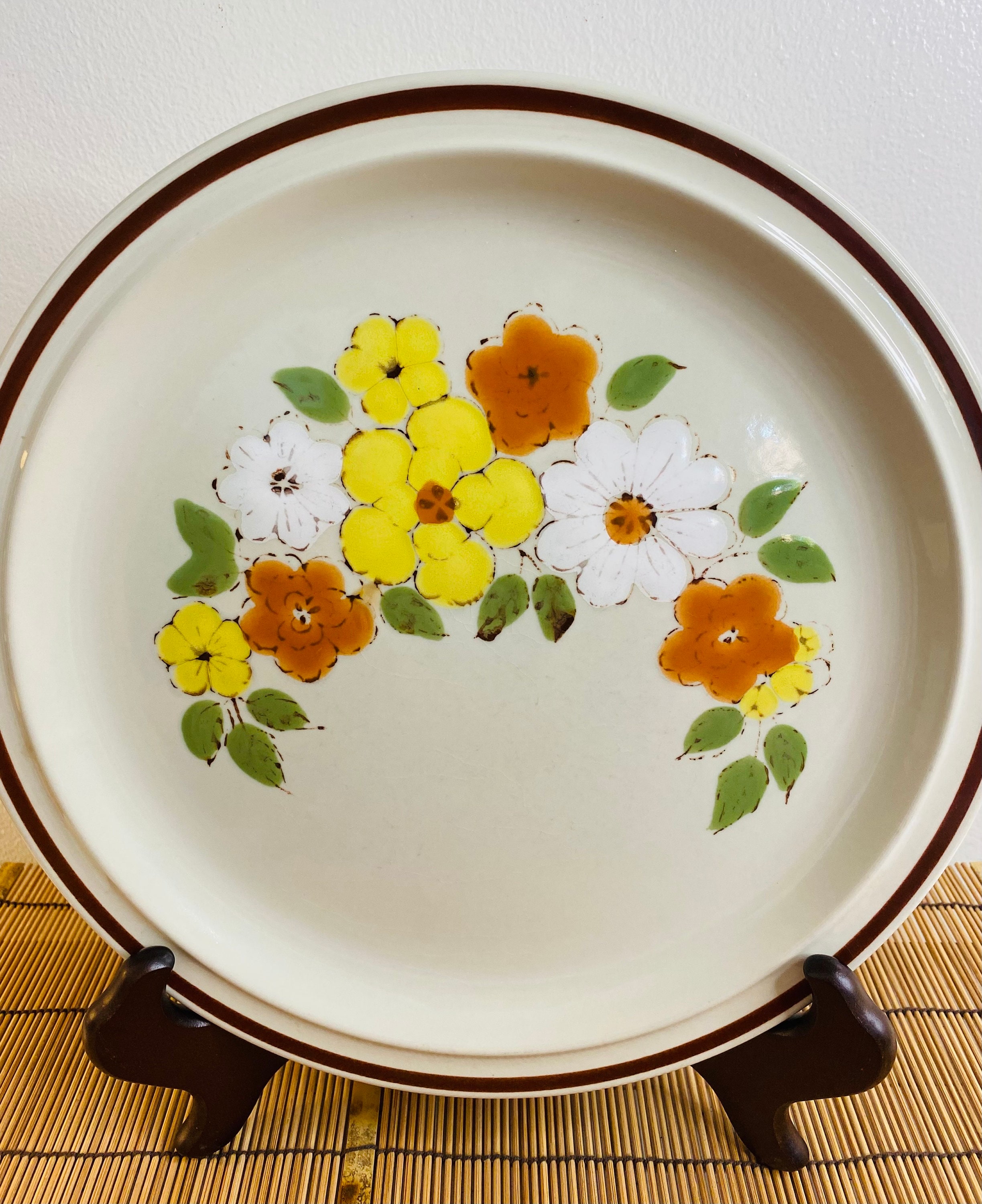 Vintage Stoneware, Hand Painted Flower Garden Collection, Dinner