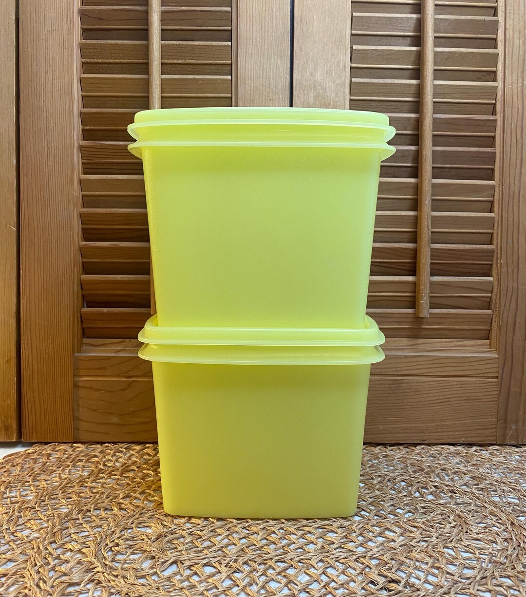 Tupperware Limon Vintage Tupperware Space Savers, Lemon Yellow Storage Containers, Pair ...