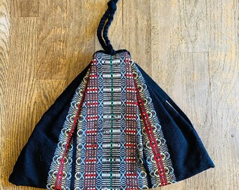 Vintage 1950s Madawaska Weavers Wool Pouch, Handbag, Gorgeous Woven Design