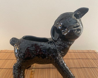 Vintage Black Sheep Planter, Vintage Lamb Planter